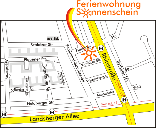 Ferienwohnung Sonnenschein Berlin - Umgebungskarte