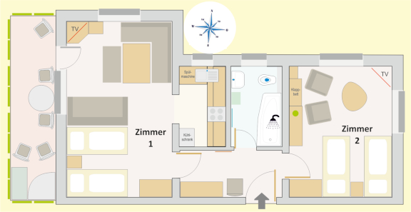 Ferienwohnung Sonnenschein - Grundriss der Wohnung